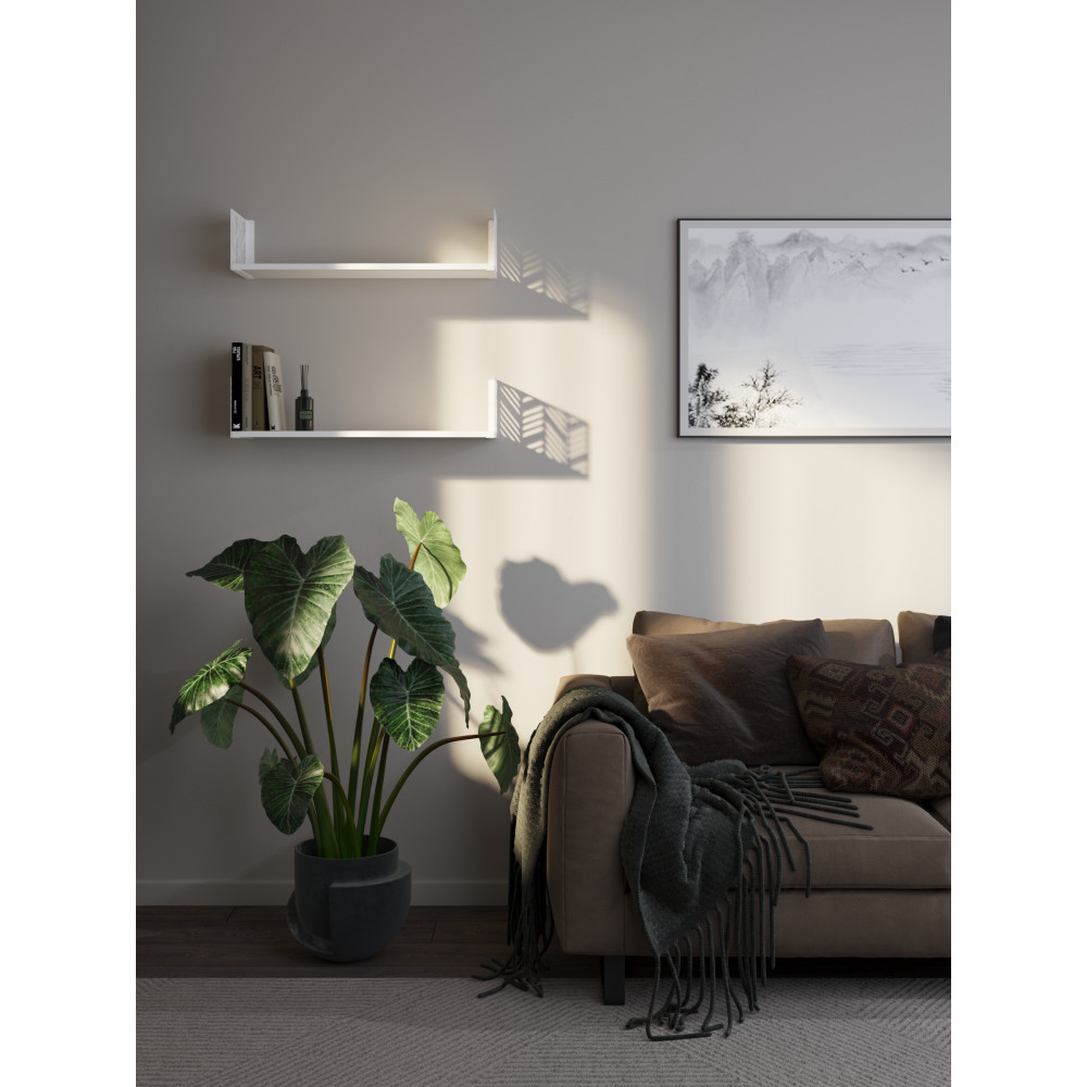 Полка навесная 17х70х22 см из ЛДСП Белая 381008 - Фото 2