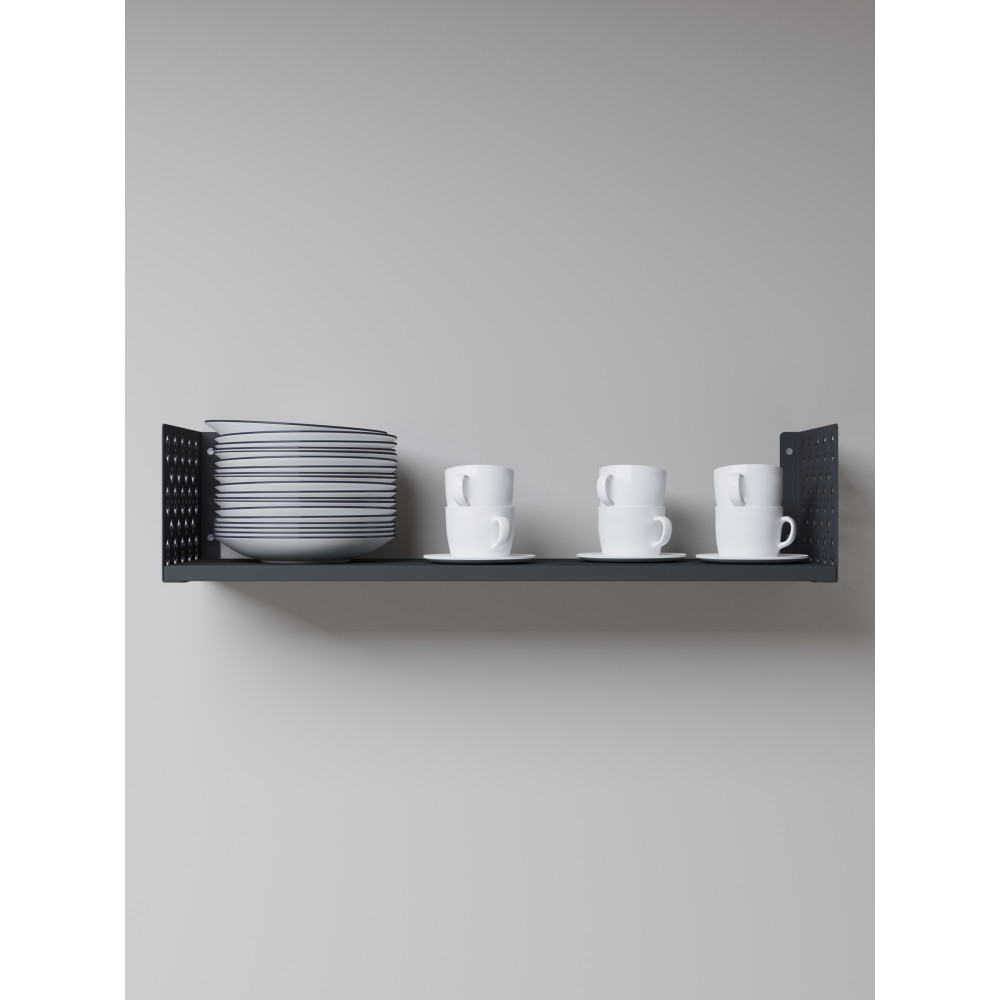 Полка навесная 17х90х22 см из ЛДСП Антрацит 381003 - Фото 5