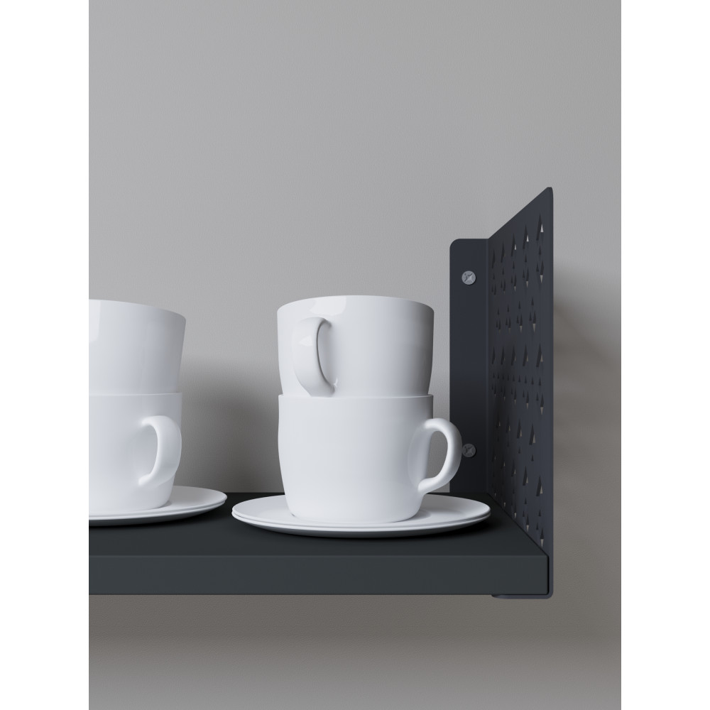 Полка навесная 17х90х22 см из ЛДСП Антрацит - Белая 381002 - Фото 3