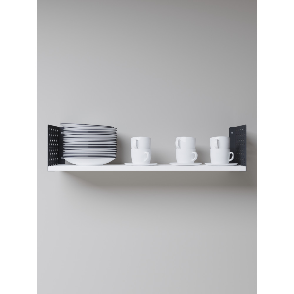 Полка навесная 17х90х22 см из ЛДСП Антрацит - Белая 381002 - Фото 5