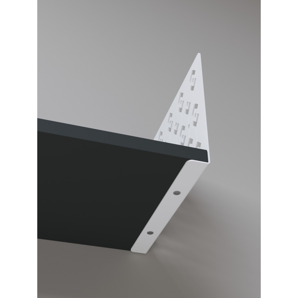 Полка навесная 17х70х22 см из ЛДСП Белая - Антрацит 380997 - Фото 2