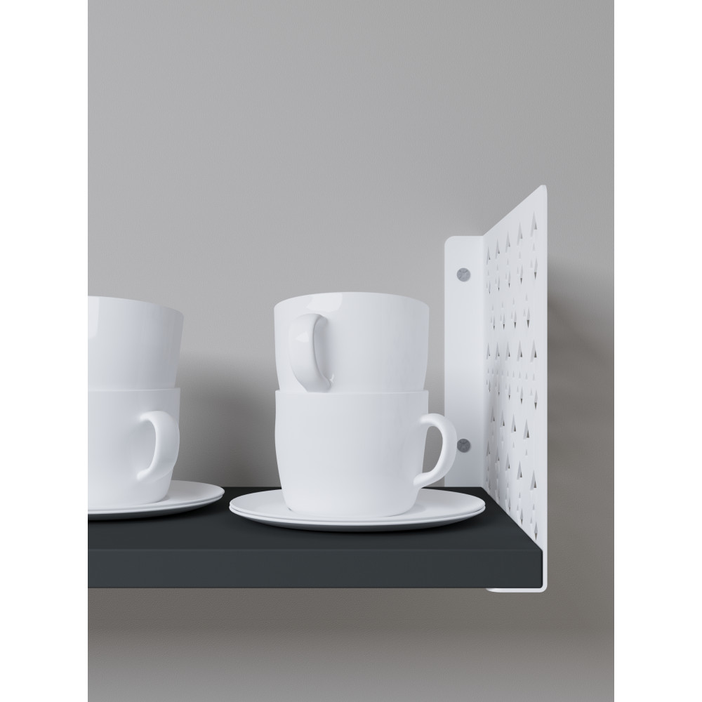 Полка навесная 17х70х22 см из ЛДСП Белая - Антрацит 380997 - Фото 3