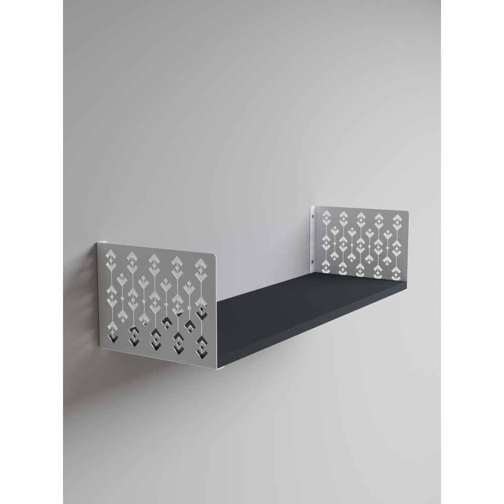 Полка навесная 17х70х22 см из ЛДСП Белая - Антрацит 380997 - Фото 4