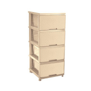 Комод пластиковый 96х40х47 см с выдвижными ящиками бежевый Ротанг Комод пластиковый 96х40х47 см с выдвижными ящиками бежевый Ротанг