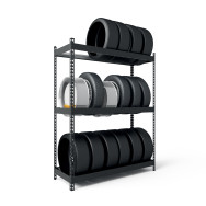 Стелаж для коліс та шин 168х180х50 см чорний 3 яруси M-tire Стелаж для коліс та шин 168х180х50 см чорний 3 яруси M-tire
