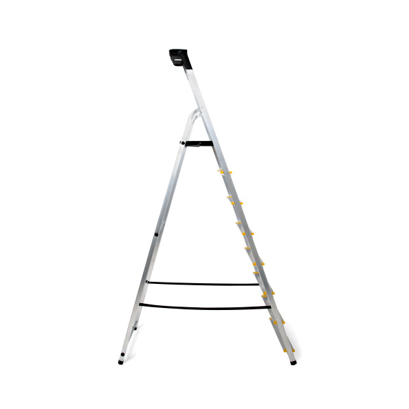 Драбина алюмінієва побутова 8 сходинок жовто-чорне покриття + полиця -
                                                        Фото 4