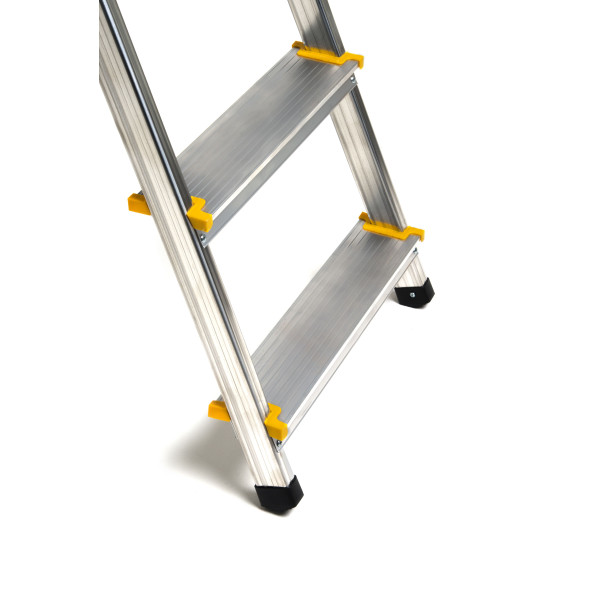 Драбина алюмінієва побутова 8 сходинок жовто-чорне покриття + полиця -
                                                        Фото 6