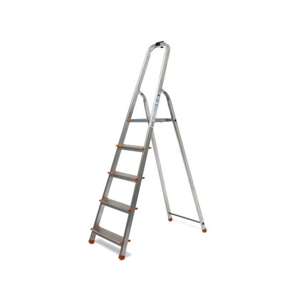 Драбина алюмінієва побутова 5 сходинок 168 см -
                                                        Фото 1