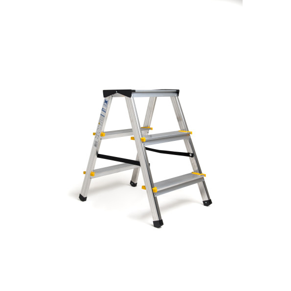 Драбина алюмінієва двостороння 2х3 сходинки 60 см КОМФОРТ -
                                                        Фото 2