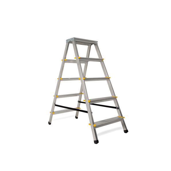 Лестница алюминиевая двусторонняя 2х5 ступенек 102 см -
                                                        Фото 2