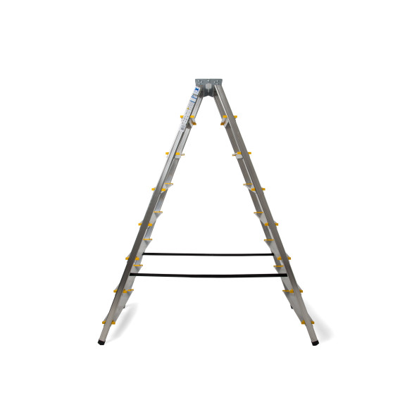 Драбина алюмінієва двостороння 2х8 сходинок жовто-чорне покриття -
                                                        Фото 4