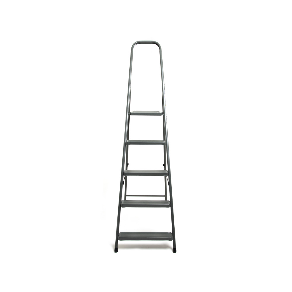 Драбина сталева побутова 5 сходинок серая 173 см - Фото 3