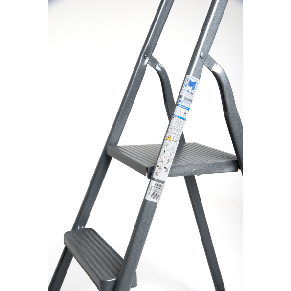 Драбина сталева побутова 5 сходинок серая 173 см -
                                                        Фото 7