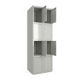 Шкаф металлический крашенный ячеечный, 2 секции, 8 дверок, секция 300 мм