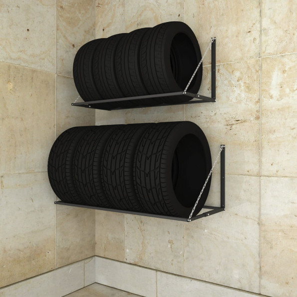 Полка для колес металлическая 50х110х55 см черная M-tire