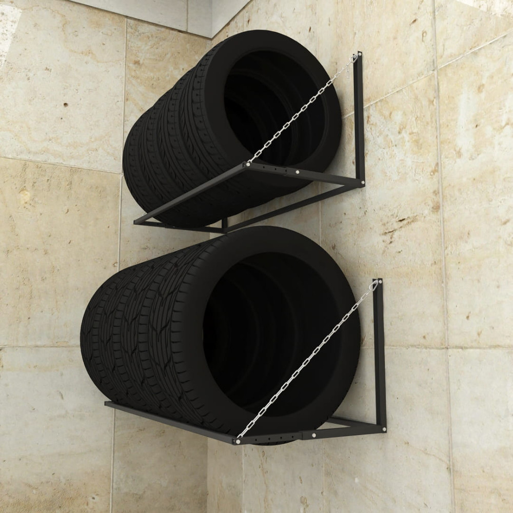 Полка для колес металлическая 50х110х55 см черная M-tire - Фото 7