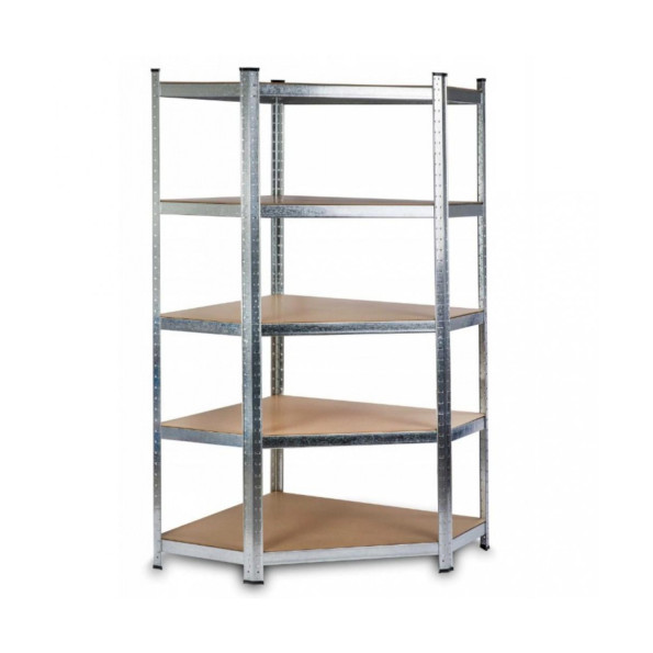 Кутовий комплект із трьох металевих стелажів БОНА 180х90х45 см ЦИНК 5 полок МДФ -
                                                        Фото 4