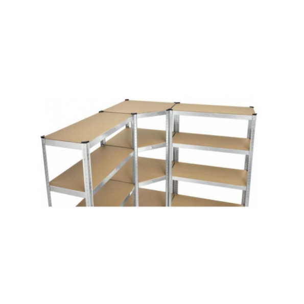 Кутовий комплект із трьох металевих стелажів БОНА 180х90х45 см ЦИНК 5 полок МДФ -
                                                        Фото 3