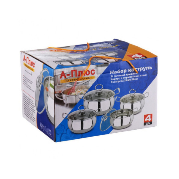 Набір каструль А-плюс з кришкою 4 шт. -
                                                        Фото 2