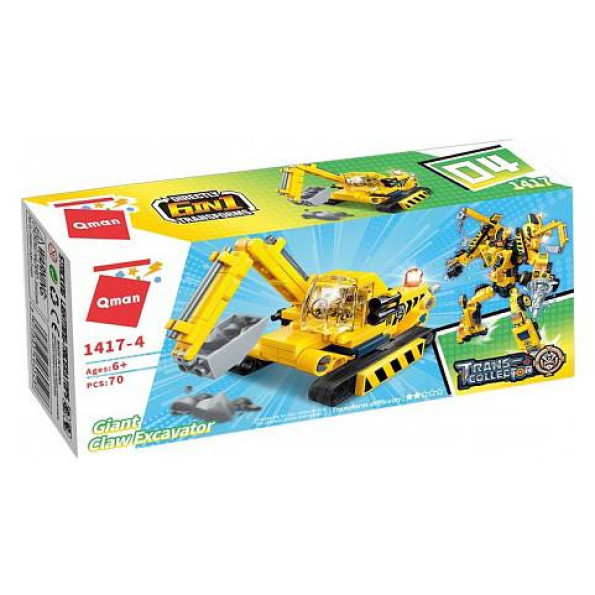 Детский Конструктор Qman 1417-1-6 стройтехника, 79 дет (Giant Claw Excavator) Детский Конструктор Qman 1417-1-6 стройтехника, 79 дет (Giant Claw Excavator)