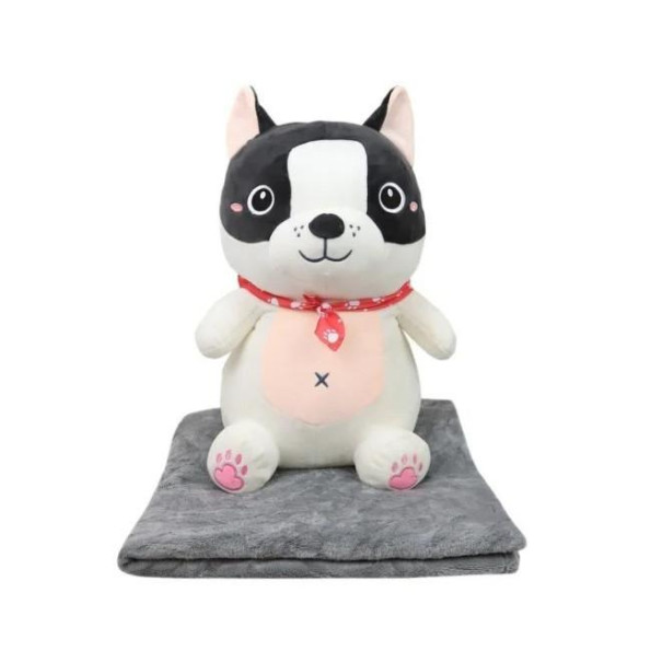 Мягкая игрушка Собачка, размер одеяла 166х110см, высота игрушки 45см (Черный) Мягкая игрушка Собачка, размер одеяла 166х110см, высота игрушки 45см (Черный)