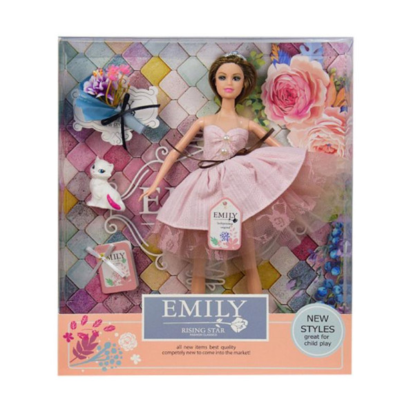Лялька Emily QJ077B с букетом и аксессуарами (Розовий) Лялька Emily QJ077B с букетом и аксессуарами (Розовий)