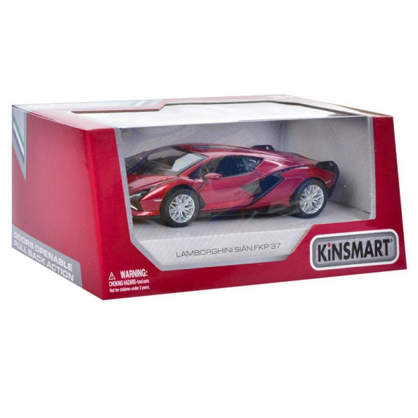 Инерционная машинка Lamborghini Sian FKP 37 Kinsmart KT5431W металлическая (Красный) Инерционная машинка Lamborghini Sian FKP 37 Kinsmart KT5431W металлическая (Красный)