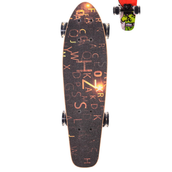 Лонгоборд Bambi Оранжевый светящиеся колеса