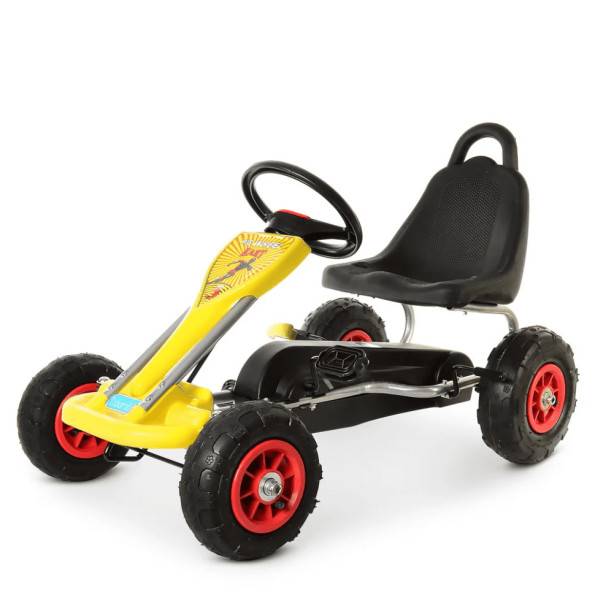 Велокарт детский Bambi kart ручной тормоз Желтый