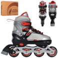 Роликовые коньки Profi 39-42 Красные раздвижные