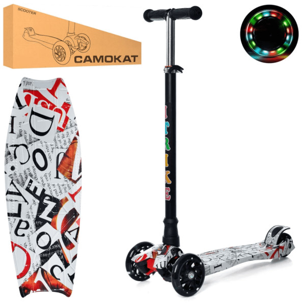 Самокат детский MAXI iTrike JR 3-055-3-WP19 с подсветкой