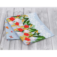 Рушник вафельний Кухонний 45х80 см Весняні квіти 342413 Рушник вафельний Кухонний 45х80 см Весняні квіти 342413