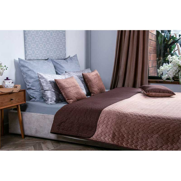 Покрывало велюр Коричневое 150х220 -
                                                        Фото 3