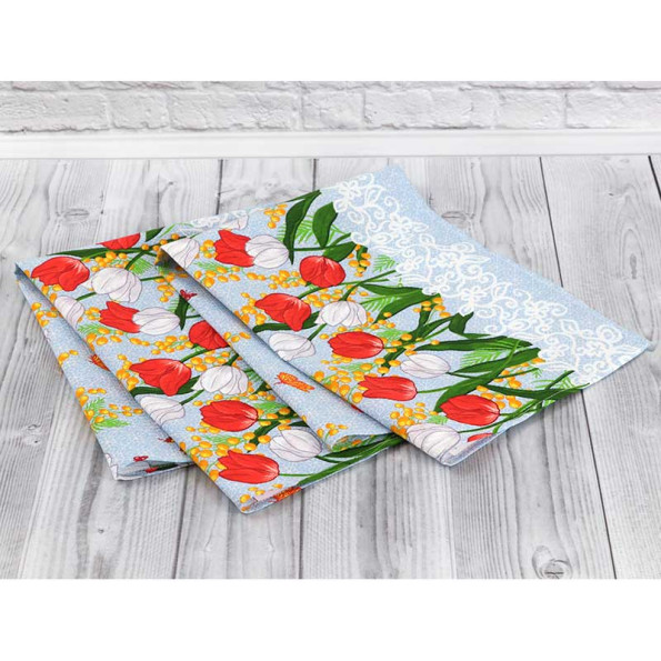 Рушник вафельний Кухонний 45х80 см Весняні квіти 342413 -
                                                        Фото 4