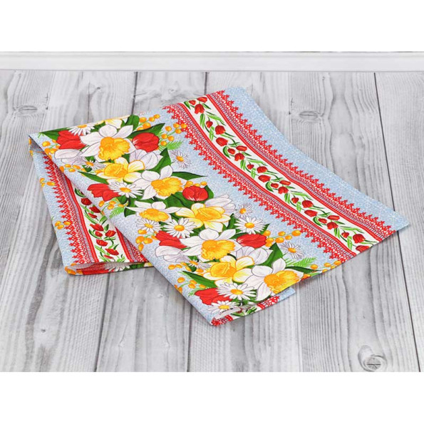 Рушник вафельний Кухонний 45х80 см Весняні квіти 342415