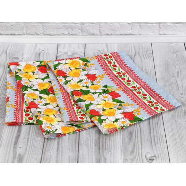 Рушник вафельний Кухонний 45х80 см Весняні квіти 342415 -
                                                        Фото 4