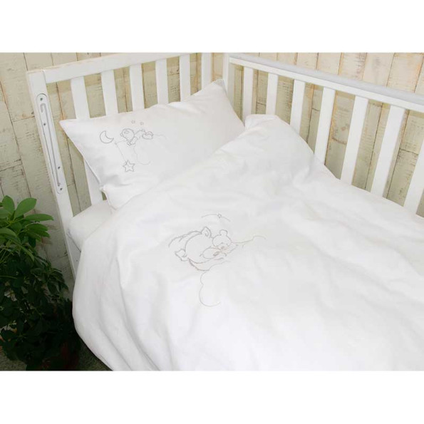 Комплект постільної білизни в дитяче ліжечко Білий 342928