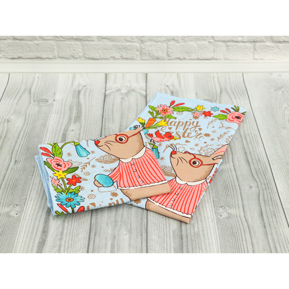 Рушник вафельний Кухонний 45х60 см Блакитний 342417 -
                                                        Фото 5