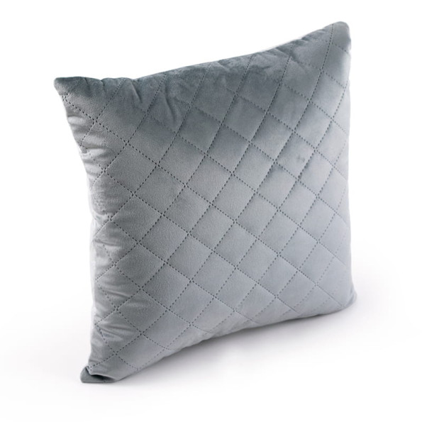 Двусторонняя декоративная подушка “Velour” Dark Grey ромб 40х40 см
