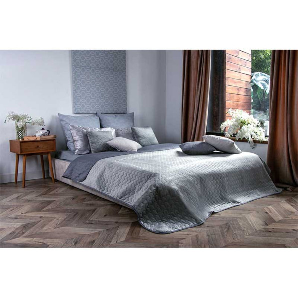 Двусторонняя декоративная подушка “Velour” Grey 40х40 см -
                                                        Фото 5
