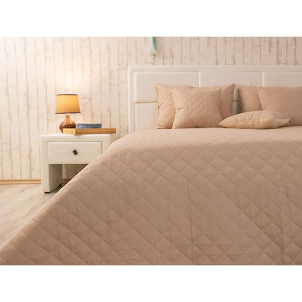 Двустороннее декоративное покрывало “Velour” Beige ромб 220х240 см -
                                                        Фото 7