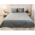 Двустороннее декоративное покрывало “Velour” Dark Grey ромб 150х220 см