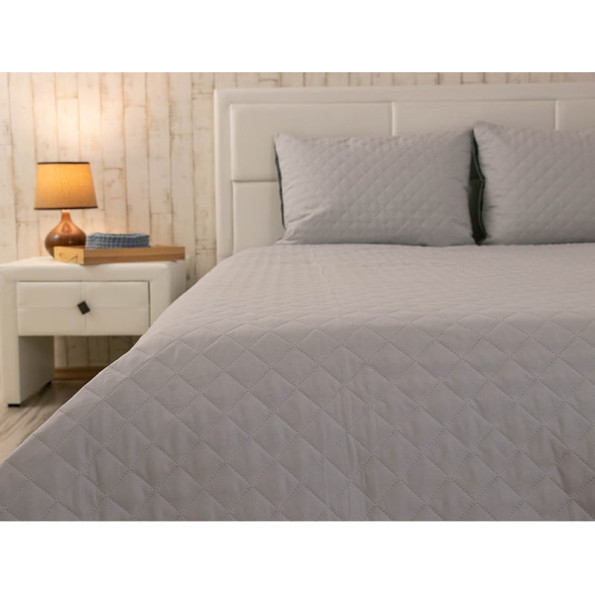 Двустороннее декоративное покрывало “Velour” Dark Grey ромб 150х220 см -
                                                        Фото 8