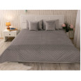 Двустороннее декоративное покрывало “Velour” Grey ромб 220х240 см