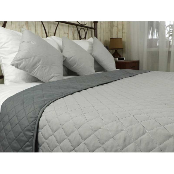 Покрывало 220х240 «Grey» светло серый+темно серый -
                                                        Фото 5