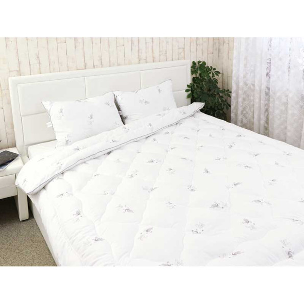 Одеяло из искусственного лебединого пуха зимнее Silver Swan 140х205 см с подушкой 50х70 см -
                                                        Фото 2