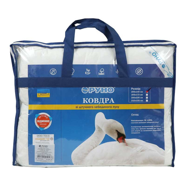 Ковдра 140х205 зі штучного лебединого пуху -
                                                        Фото 5