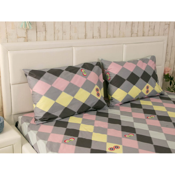 Сатиновая простынь 143х215 см Owl ромб -
                                                        Фото 4