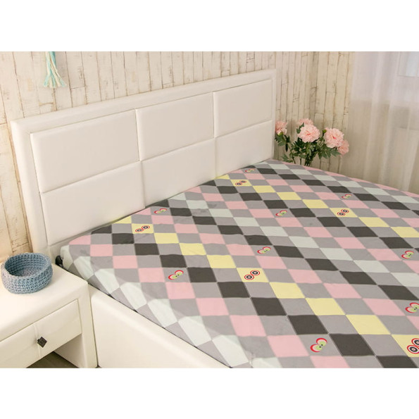 Сатиновая простынь 143х215 см Owl ромб -
                                                        Фото 2