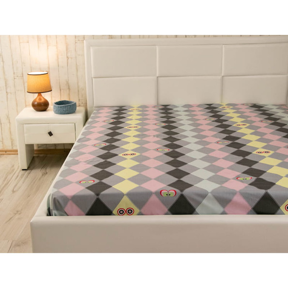 Сатиновая простынь 143х215 см Owl ромб -
                                                        Фото 3